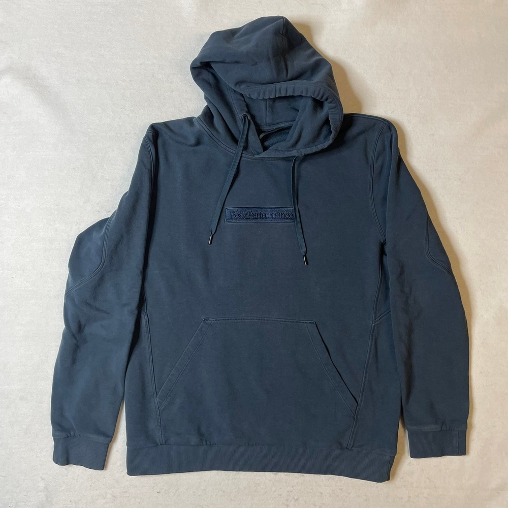 Peak Performance Mens Hoodie Sweatshirt Blue Pullover Athletic Casual Activewear